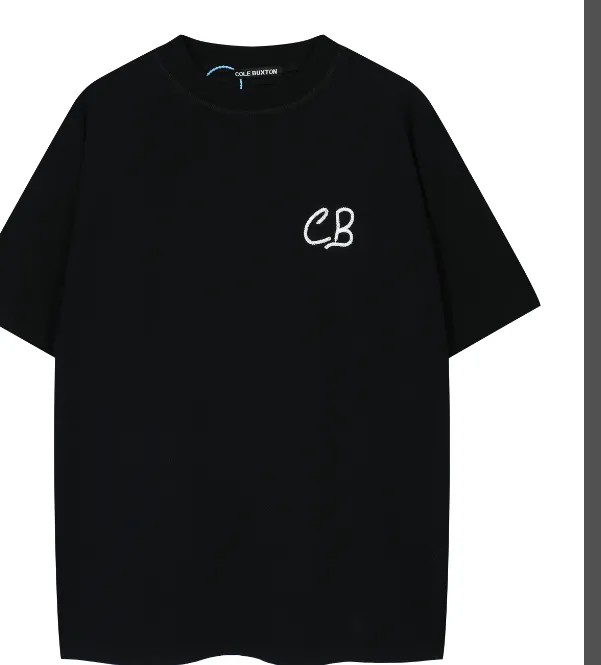 Cole Buxton minimalist letter logo slogan sticker embroidered short sleeved T-shirt black white coffee blue S-XL size