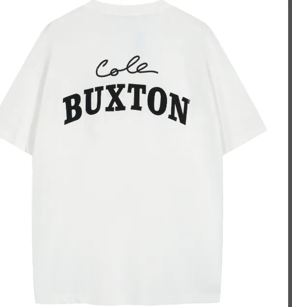 Cole Buxton minimalist letter logo slogan sticker embroidered short sleeved T-shirt black white coffee blue S-XL size