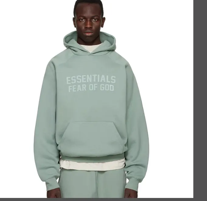 FEAR OF GOD ESSENTIALS FOG LOGO Alphabet Hoodie Plum Purple Mist Haze Blue Brown Black Elephant White Lemon Yellow Beach Yellow S-XL