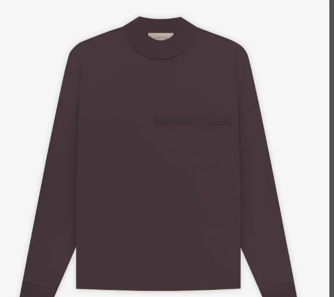 FEAR OF GOD ESSENTIALS FOG LOGO Letter Long Sleeve T-shirt Plum Purple Mist Haze Blue Brown Black Elephant White Lemon Yellow Beach Yellow S-XL