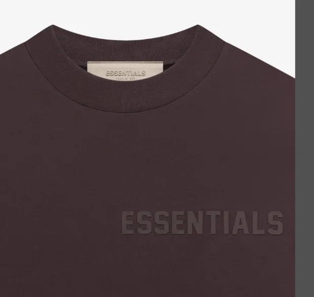 FEAR OF GOD ESSENTIALS FOG LOGO Letter Short sleeved T-shirt Plum Purple Mist Haze Blue Brown Black Elephant White Lemon Yellow Beach Yellow S-XL