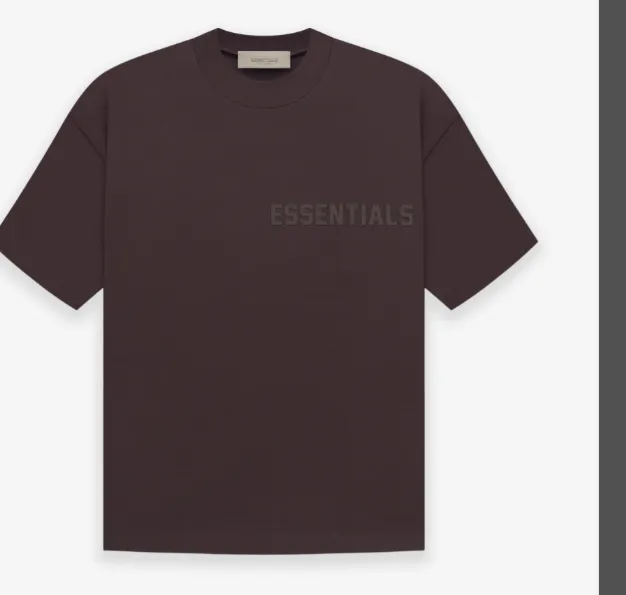 FEAR OF GOD ESSENTIALS FOG LOGO Letter Short sleeved T-shirt Plum Purple Mist Haze Blue Brown Black Elephant White Lemon Yellow Beach Yellow S-XL