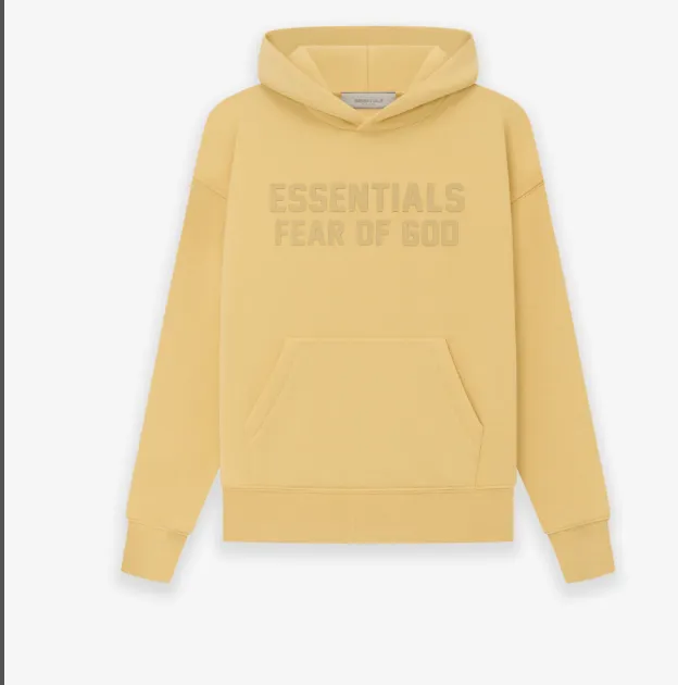 FEAR OF GOD ESSENTIALS FOG LOGO Alphabet Hoodie Plum Purple Mist Haze Blue Brown Black Elephant White Lemon Yellow Beach Yellow S-XL