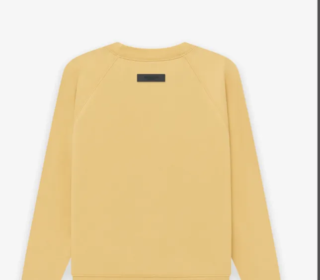 FEAR OF GOD ESSENTIALS FOG LOGO letter raglan sleeve round neck sweatshirt plum purple haze blue brown black elephant white lemon yellow beach yellow S-XL