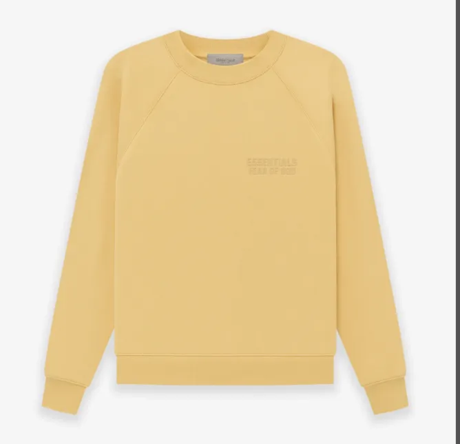 FEAR OF GOD ESSENTIALS FOG LOGO letter raglan sleeve round neck sweatshirt plum purple haze blue brown black elephant white lemon yellow beach yellow S-XL