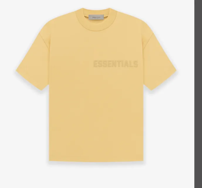 FEAR OF GOD ESSENTIALS FOG LOGO Letter Short sleeved T-shirt Plum Purple Mist Haze Blue Brown Black Elephant White Lemon Yellow Beach Yellow S-XL