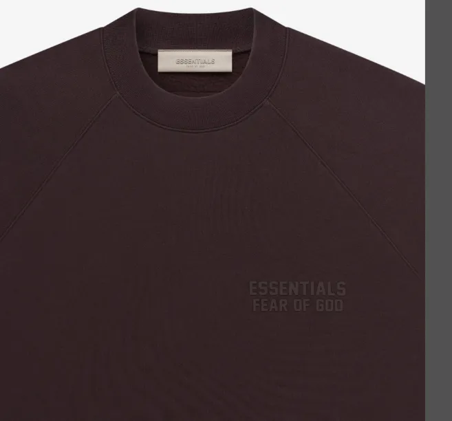 FEAR OF GOD ESSENTIALS FOG LOGO letter raglan sleeve round neck sweatshirt plum purple haze blue brown black elephant white lemon yellow beach yellow S-XL