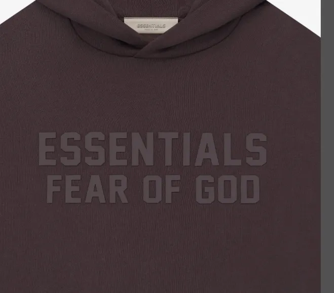 FEAR OF GOD ESSENTIALS FOG LOGO Alphabet Hoodie Plum Purple Mist Haze Blue Brown Black Elephant White Lemon Yellow Beach Yellow S-XL