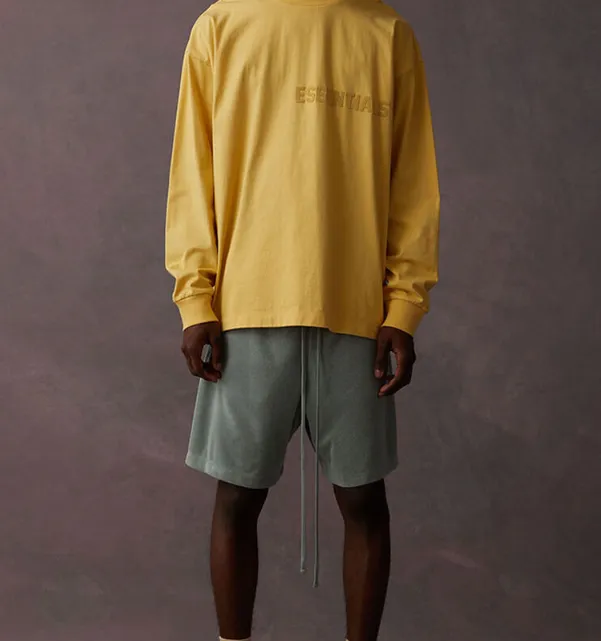 FEAR OF GOD ESSENTIALS FOG LOGO Letter Long Sleeve T-shirt Plum Purple Mist Haze Blue Brown Black Elephant White Lemon Yellow Beach Yellow S-XL