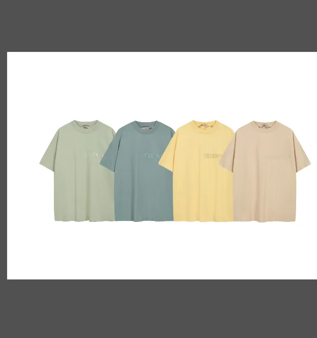 FEAR OF GOD ESSENTIALS FOG LOGO Letter Short sleeved T-shirt Plum Purple Mist Haze Blue Brown Black Elephant White Lemon Yellow Beach Yellow S-XL