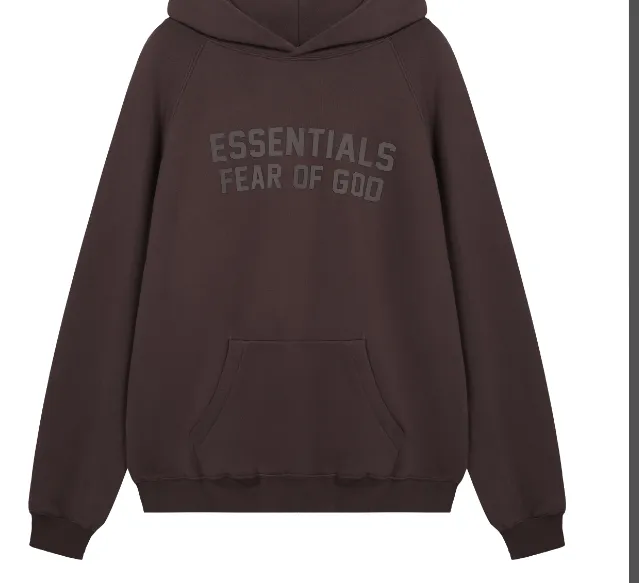 FEAR OF GOD ESSENTIALS FOG LOGO Alphabet Hoodie Plum Purple Mist Haze Blue Brown Black Elephant White Lemon Yellow Beach Yellow S-XL