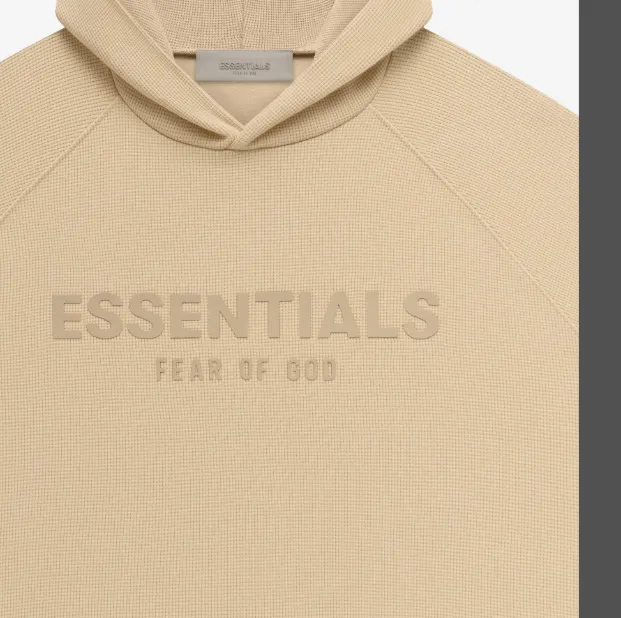 FEAR OF GOD ESSENTIALS FOG LOGO Waffle Hoodie Plum Purple Mist Haze Blue Brown Black Elephant White Lemon Yellow Beach Yellow S-XL