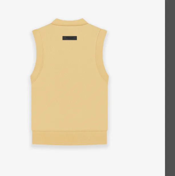 FEAR OF GOD ESSENTIALS FOG LOGO Letter V-neck vest Plum Purple Mist Haze Blue Brown Black Elephant White Lemon Yellow Beach Yellow S-XL