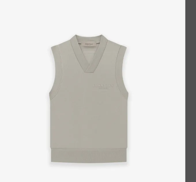 FEAR OF GOD ESSENTIALS FOG LOGO Letter V-neck vest Plum Purple Mist Haze Blue Brown Black Elephant White Lemon Yellow Beach Yellow S-XL