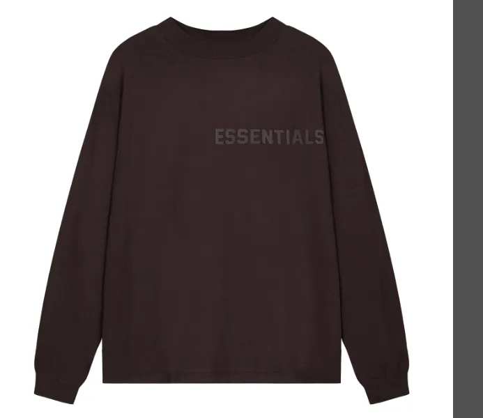 FEAR OF GOD ESSENTIALS FOG LOGO Letter Long Sleeve T-shirt Plum Purple Mist Haze Blue Brown Black Elephant White Lemon Yellow Beach Yellow S-XL