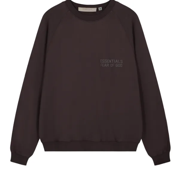 FEAR OF GOD ESSENTIALS FOG LOGO letter raglan sleeve round neck sweatshirt plum purple haze blue brown black elephant white lemon yellow beach yellow S-XL