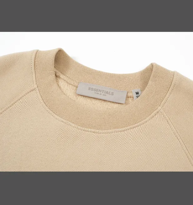 FEAR OF GOD ESSENTIALS FOG LOGO letter raglan sleeve round neck sweatshirt plum purple haze blue brown black elephant white lemon yellow beach yellow S-XL