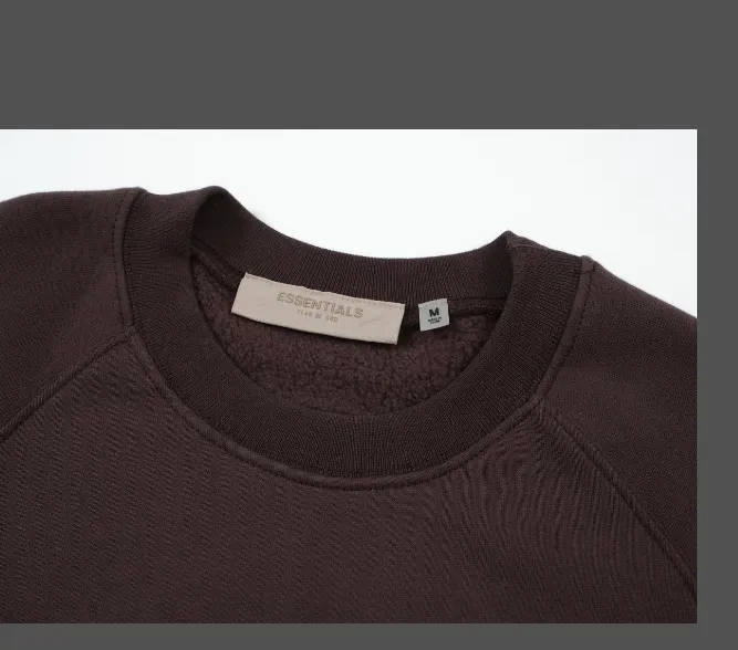 FEAR OF GOD ESSENTIALS FOG LOGO letter raglan sleeve round neck sweatshirt plum purple haze blue brown black elephant white lemon yellow beach yellow S-XL