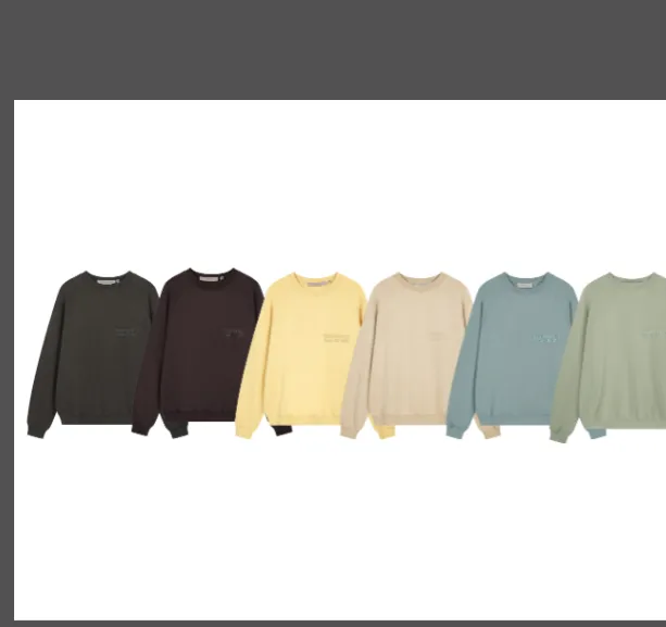 FEAR OF GOD ESSENTIALS FOG LOGO letter raglan sleeve round neck sweatshirt plum purple haze blue brown black elephant white lemon yellow beach yellow S-XL