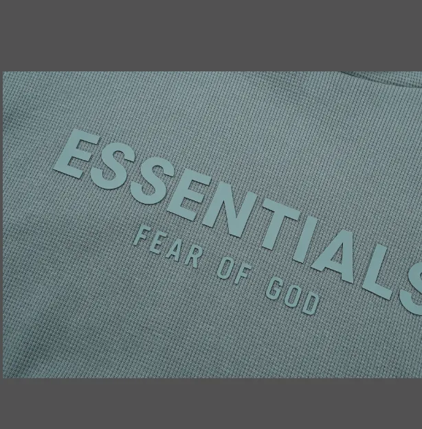 FEAR OF GOD ESSENTIALS FOG LOGO Waffle Hoodie Plum Purple Mist Haze Blue Brown Black Elephant White Lemon Yellow Beach Yellow S-XL