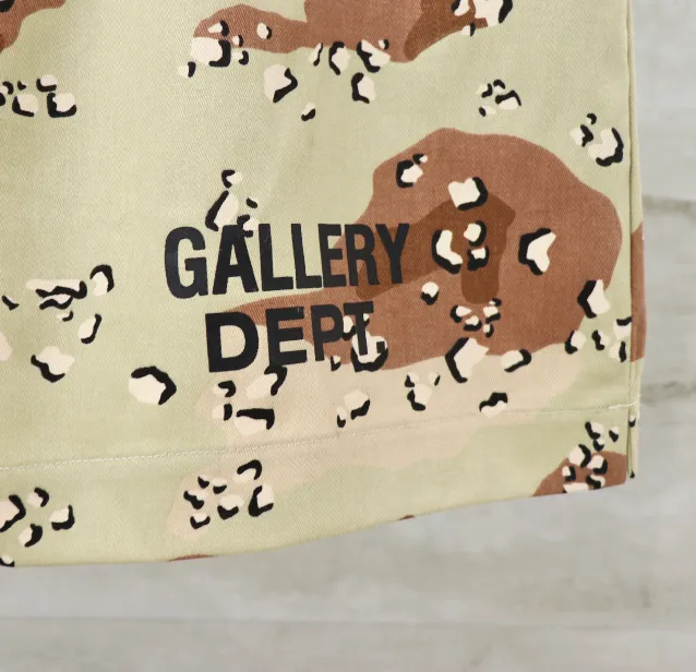 GALLERY DEPT New 23ss Desert Camo Slogan Printed Shorts