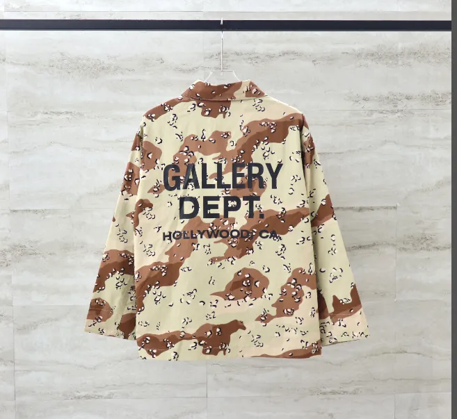 GALLERY DEPT new 23ss desert camouflage slogan printed zipper double-layer jacket jacket