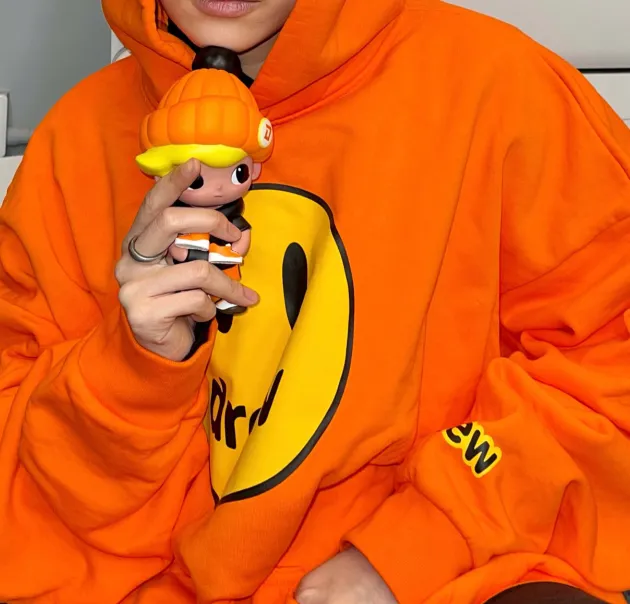 dress house 21ss Mascot Hoodie Bieber same style smiling face with plush hooded sweatshirt orange blue black white yellow S M L XL