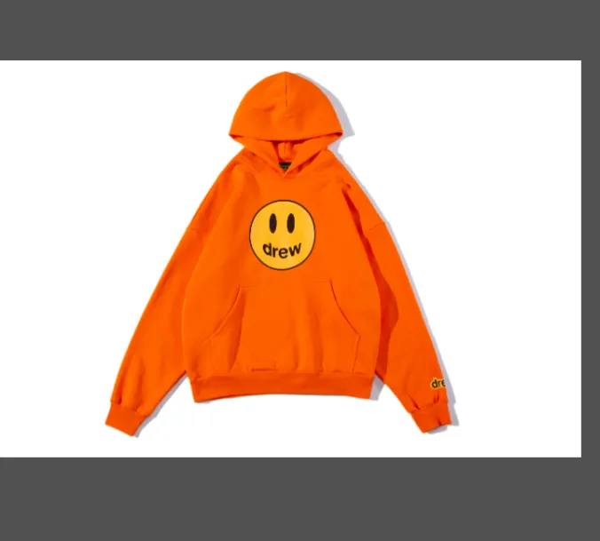 dress house 21ss Mascot Hoodie Bieber same style smiling face with plush hooded sweatshirt orange blue black white yellow S M L XL