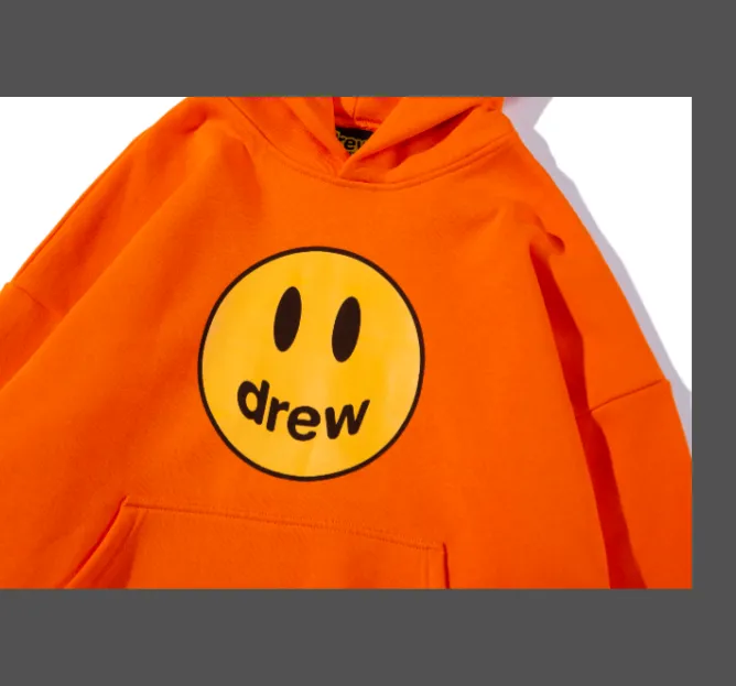 dress house 21ss Mascot Hoodie Bieber same style smiling face with plush hooded sweatshirt orange blue black white yellow S M L XL