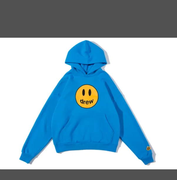 dress house 21ss Mascot Hoodie Bieber same style smiling face with plush hooded sweatshirt orange blue black white yellow S M L XL