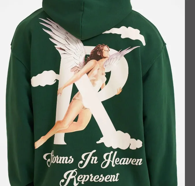 239 REPRESENT STORMS IN HEAVEN HOODIE Retro American Cloud Angel Girl Printed Hoodie