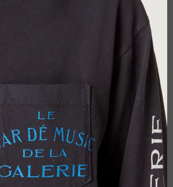 GALLERY DEPT LE BAR MUSIC DE LA LERIE LONGSLEVE TEE Minimalist American Pocket Printed Long Sleeve T-shirt