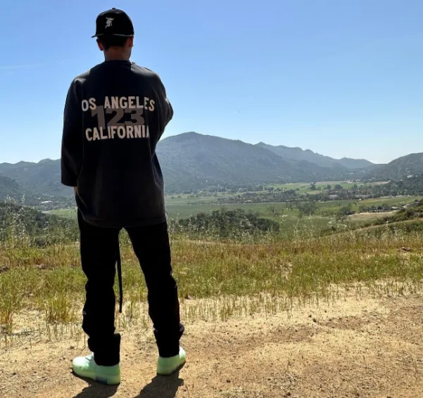 FEAR OF GOD x RRR 123 California Limited Edition Letter Printed Short Sleeve T-shirt Black M-XL