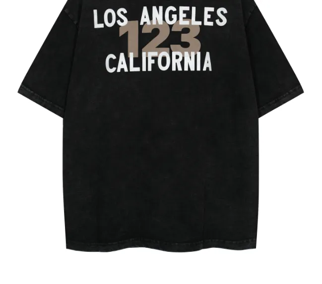 FEAR OF GOD x RRR 123 California Limited Edition Letter Printed Short Sleeve T-shirt Black M-XL