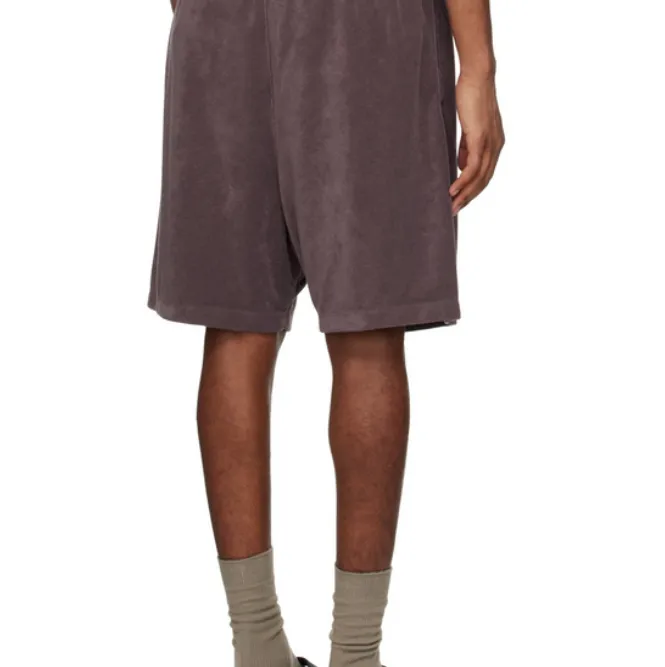 FEAR OF GOD ESSENTIALS FOG LOGO Towel Fabric Suede Drawstring Shorts Plum Purple Mist Haze Blue Brown Black Elephant White Lemon Yellow Beach Yellow S-XL