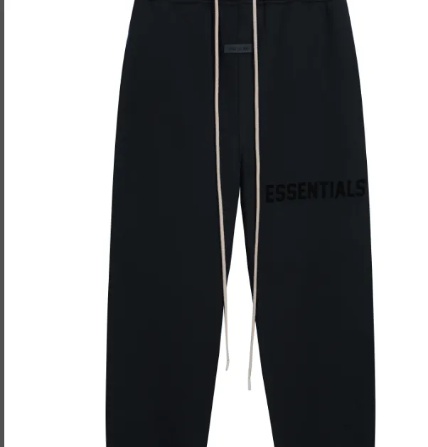 FEAR OF GOD ESSENTIALS FOG New Series Letter LOGO Drawstring Pants Black Black S-XL