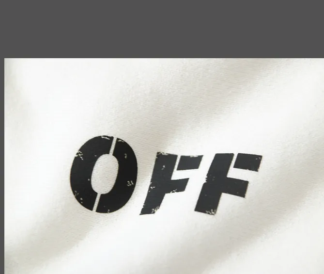 OFF-WHITE new minimalist OFF letter printed round neck looped hoodie