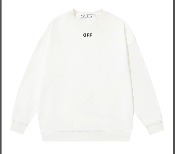 OFF-WHITE new minimalist OFF letter printed round neck looped hoodie