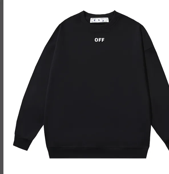 OFF-WHITE new minimalist OFF letter printed round neck looped hoodie