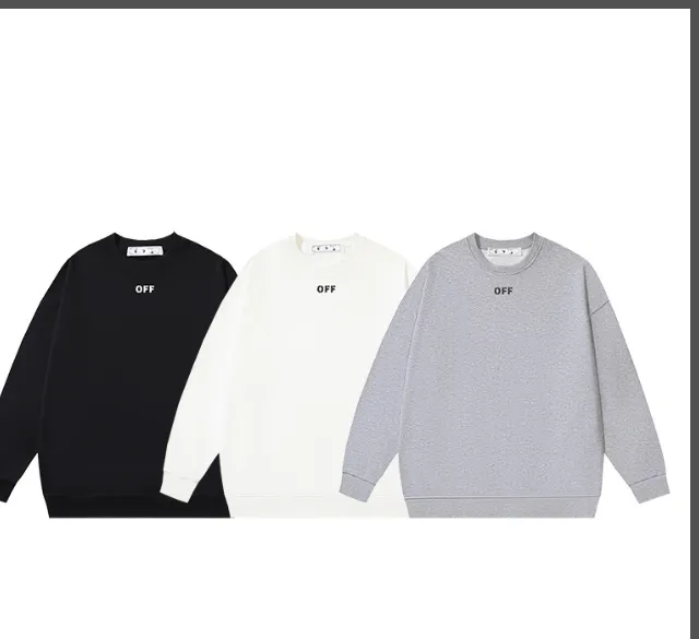 OFF-WHITE new minimalist OFF letter printed round neck looped hoodie