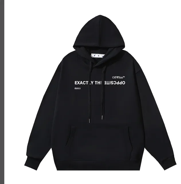 OFF-WHITE new minimalist letter printed pullover hoodie with looped fabric sweatshirt