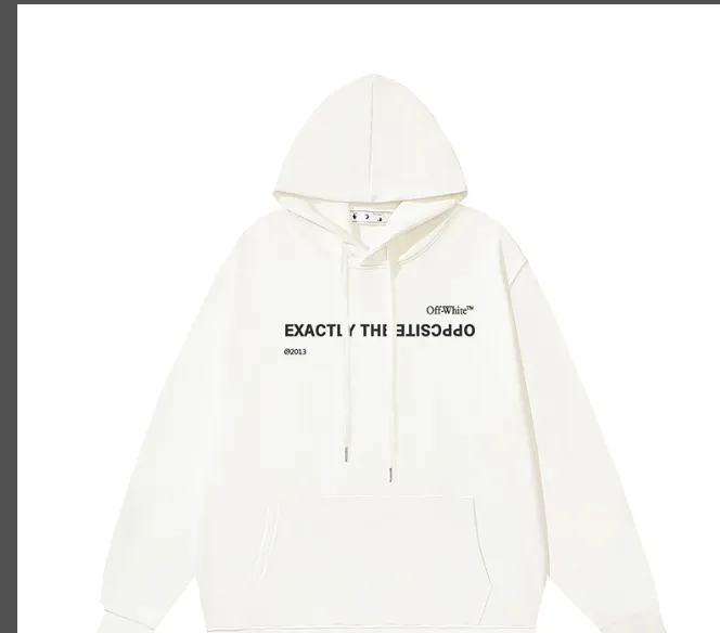 OFF-WHITE new minimalist letter printed pullover hoodie with looped fabric sweatshirt