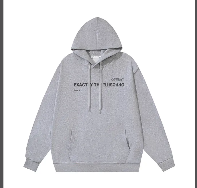 OFF-WHITE new minimalist letter printed pullover hoodie with looped fabric sweatshirt