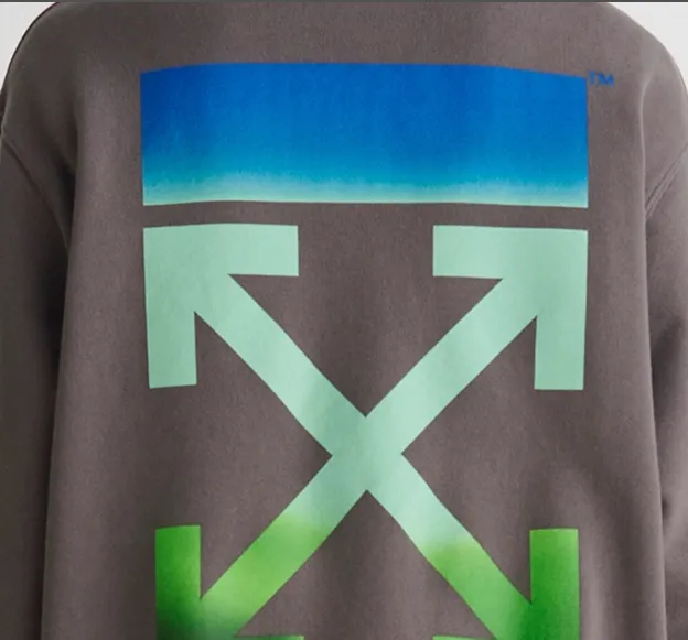 OFF-WHITE new diagonal gradient arrow print pullover hoodie with looped fabric sweatshirt