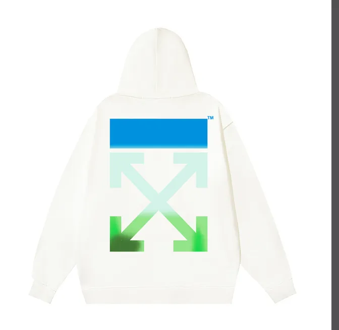 OFF-WHITE new diagonal gradient arrow print pullover hoodie with looped fabric sweatshirt