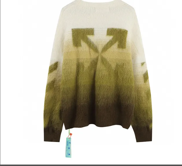 Off white mohair sweater round neck unisex loose fit