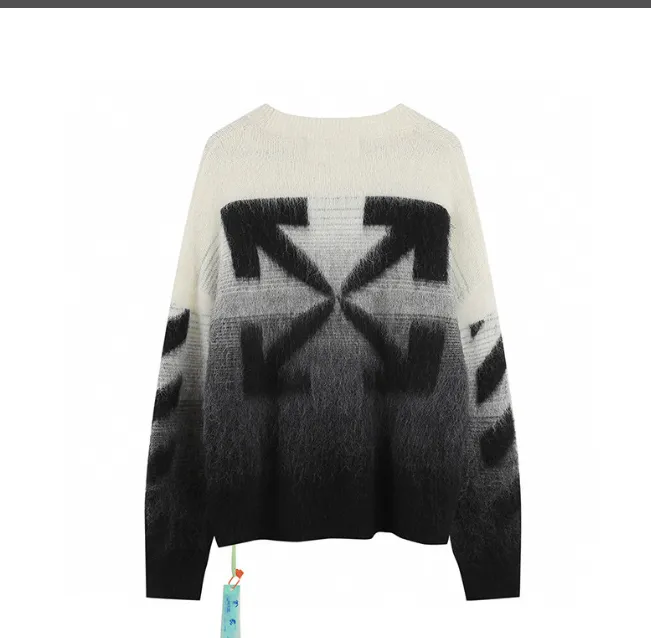 Off white mohair sweater round neck unisex loose fit