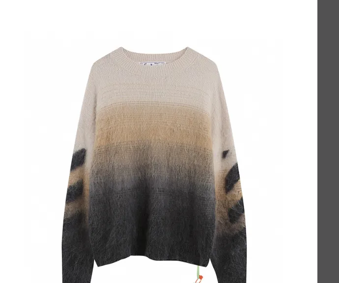 Off white mohair sweater round neck unisex loose fit