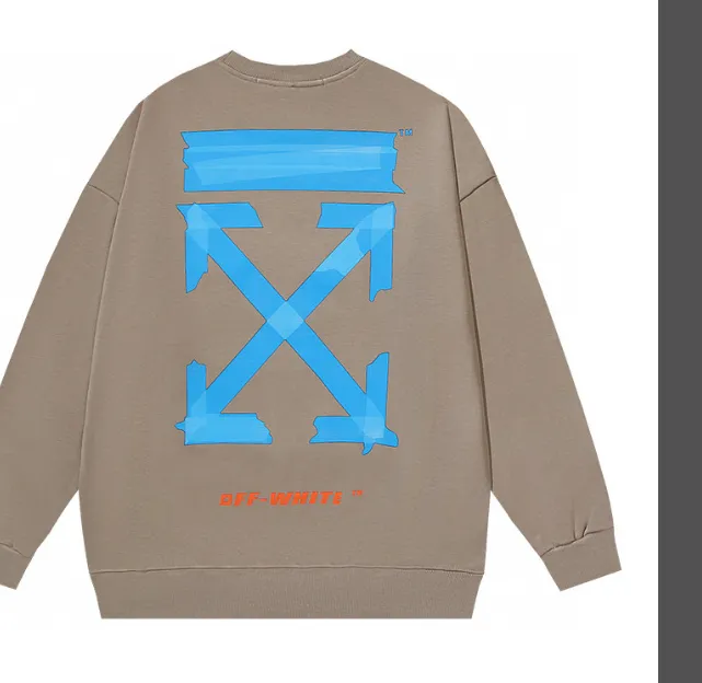 OFF-WHITE New Blue Arrow Oil Painting Printed Round Neck Woolen Hoodie