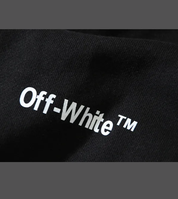 OFF-WHITE New Classic White Zebra Printed Round Neck Woolen Hoodie